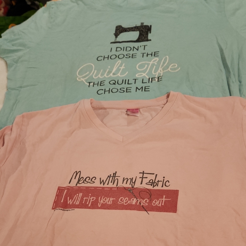 Pink and Teal Sewing Themed T-Shirts